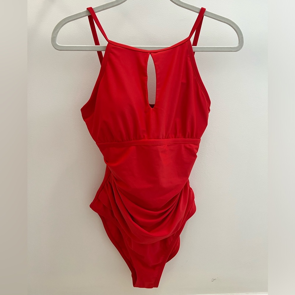Ellen Tracy One Piece Swimsuit w/ Cutout (Vermillion Red) - never worn!